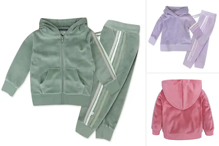 Detailed view of Best Toddler Velour Hoodie Sets