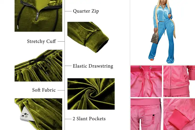 Detailed view of Best Velvet Tracksuits